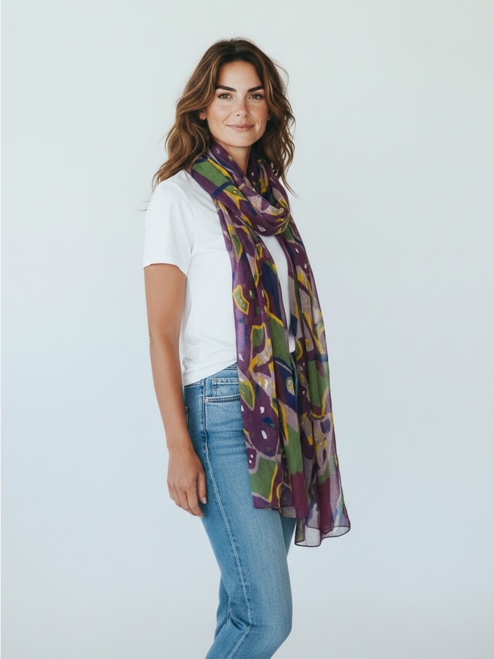 Multicolor Abstract colorful Lightweight Scarf